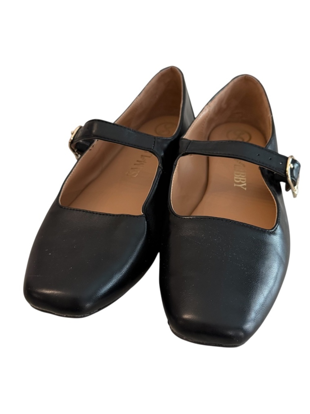 Sam and Libby Women’s Black Square Toe Mary Jane Style Flats Sz 9.5 GUC